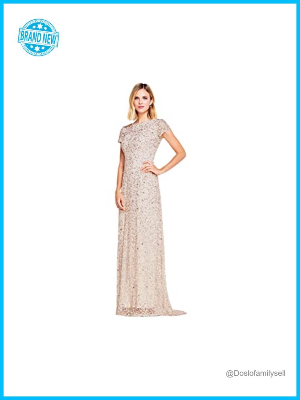 Sequin Evening Gown Scoop Back Formal Dress